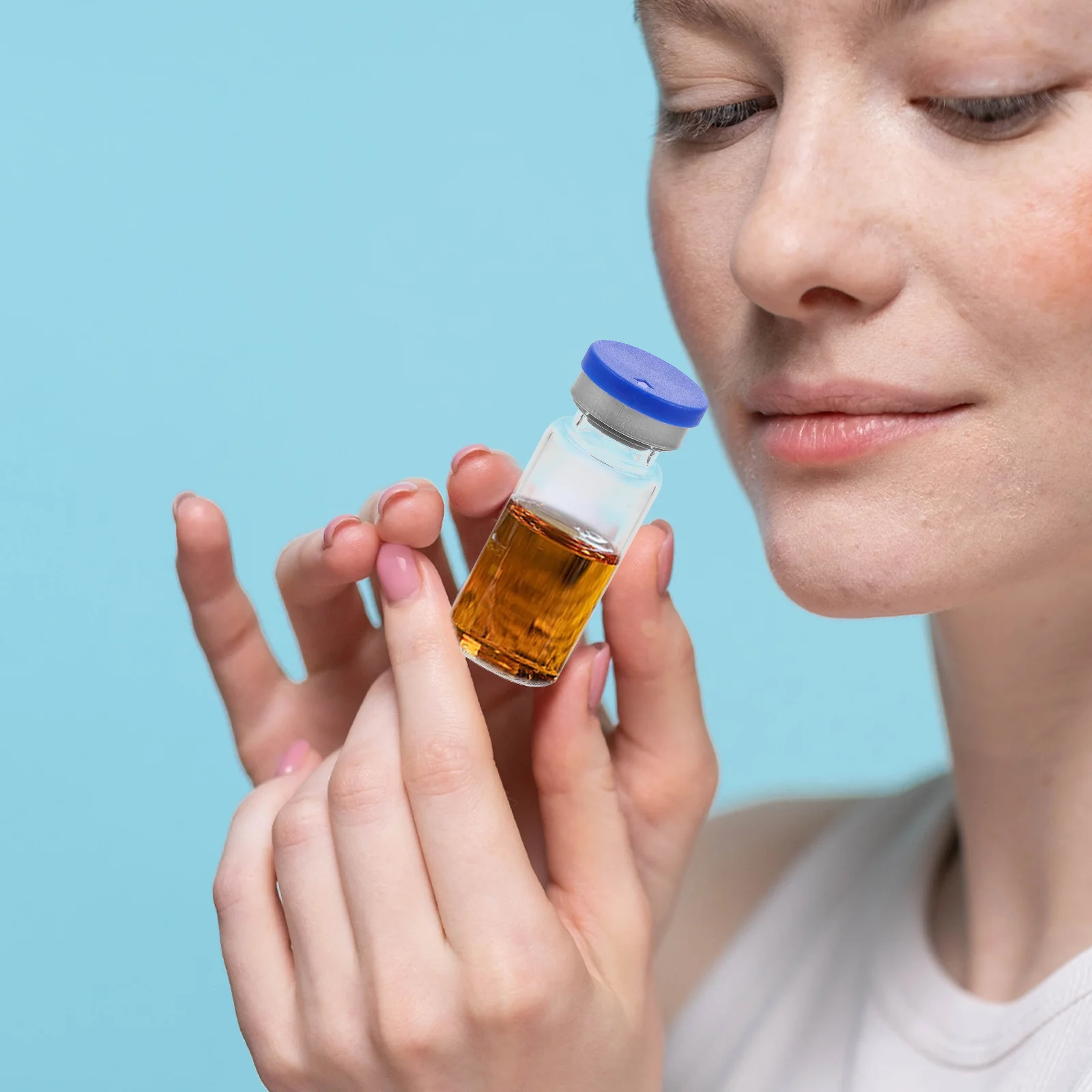 

20pcs 10Ml Glass Vials Clear Flat Bottom With Cap Hygienic Empty Vial For Essential Oils Sample Storage Transparent Science