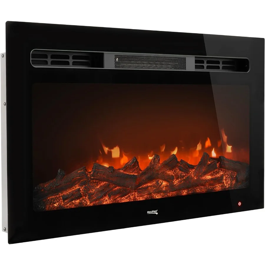 

Встраиваемый электрический камин со стеклянным бревновым видом и дистанционным управлением. 26-широкий современный декор для помещения. Энергоэффективная эффективность.