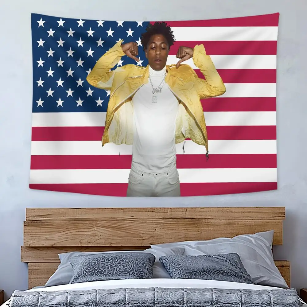 Y-Young Boy Rapper Tapestry Art Decor Banner Microfiber Backdrop for Bedroom Living Room Bar Garden Party