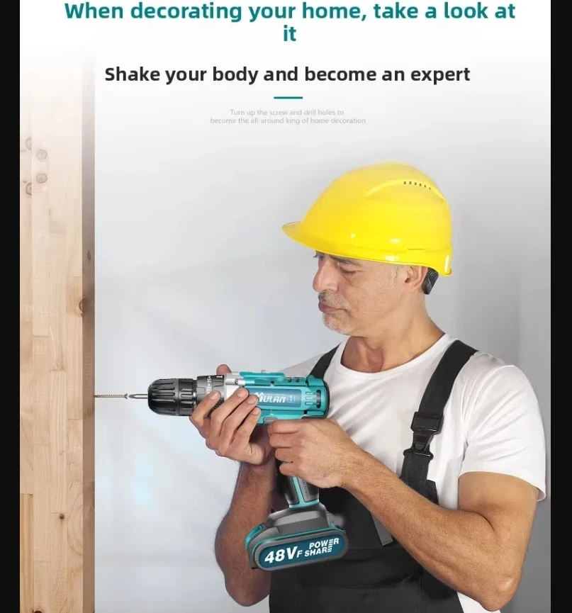 مثقاب كهربائي ليثيوم بدون فرش 110 فولت/220 فولت مثقاب كهربائي قوي لاسلكي مع وظيفة مفك براغي تيار متردد #3