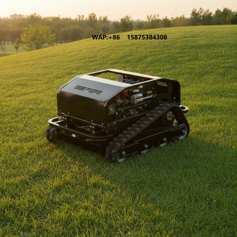 Labor Saving Full Remote Lifting Function Large Capacity Fuel Tank Remote Control Crawler Lawn Mower