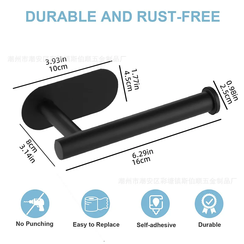 Bathroom Roll Holder Cross-border Stainless Steel Paper Towel Holder Bathroom Multi-functional Toilet Paper Holder Toilet image 2