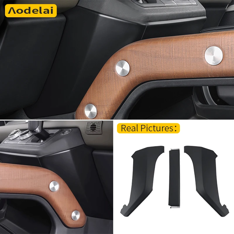 

For Land Rover Defender 90 110 2020-2025 ABS Matte Black Center Console Knee Side Panel Cover Decorative Sticker Car Accessories
