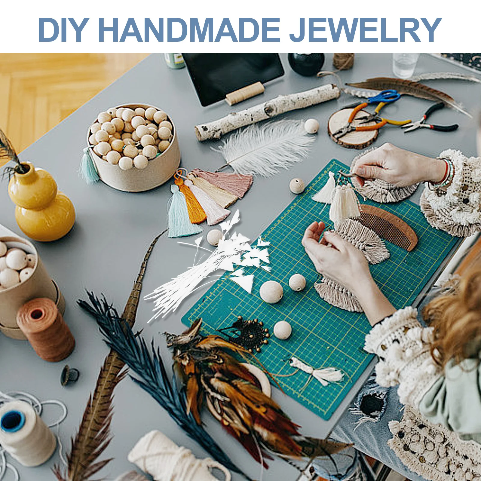 

50Pcs White Artificial Plumes Wedding Party Props Craft Supplies DIY Floral Decor Home Office Bouquet Decorations