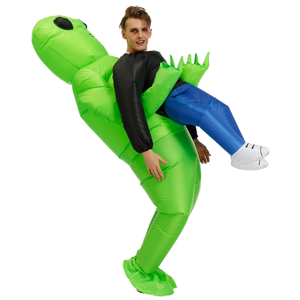 New Alien Inflatable Costume for Adult Halloween Men Women Green Pink Alien Cosplay Suit Carnival Purim Fancy Party Dresses