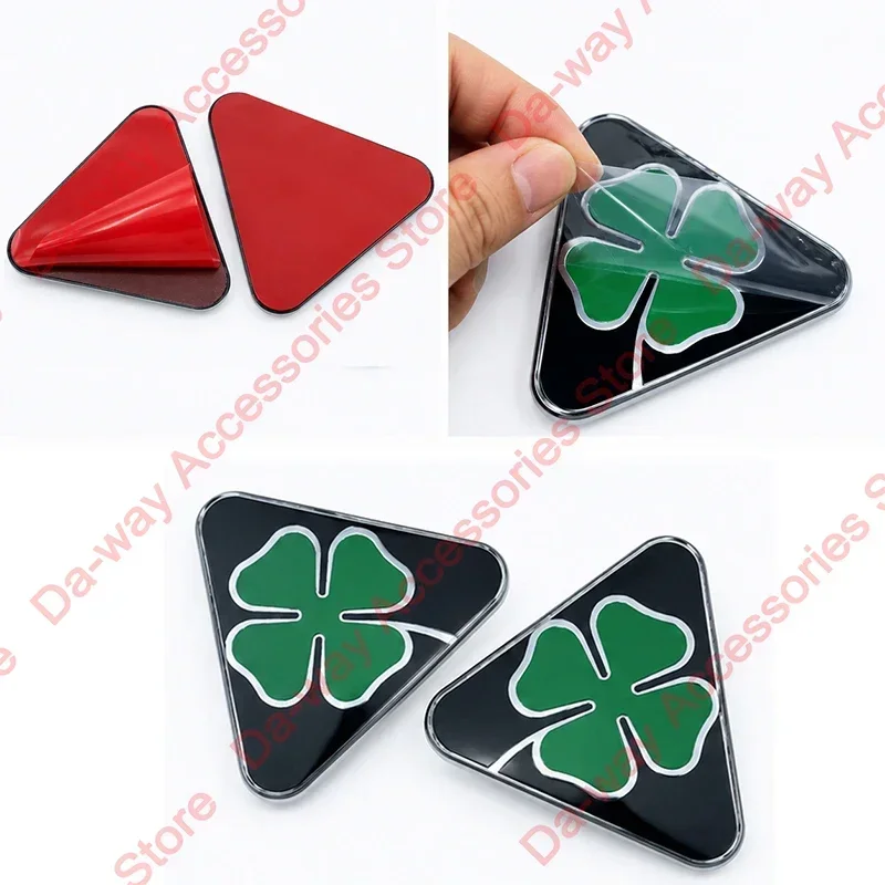 Quadrifoglio Badge Super Sport Black Clover Emblem Fender Logo For Alfa Romeo Giulia Stelvio Exterior Accessories