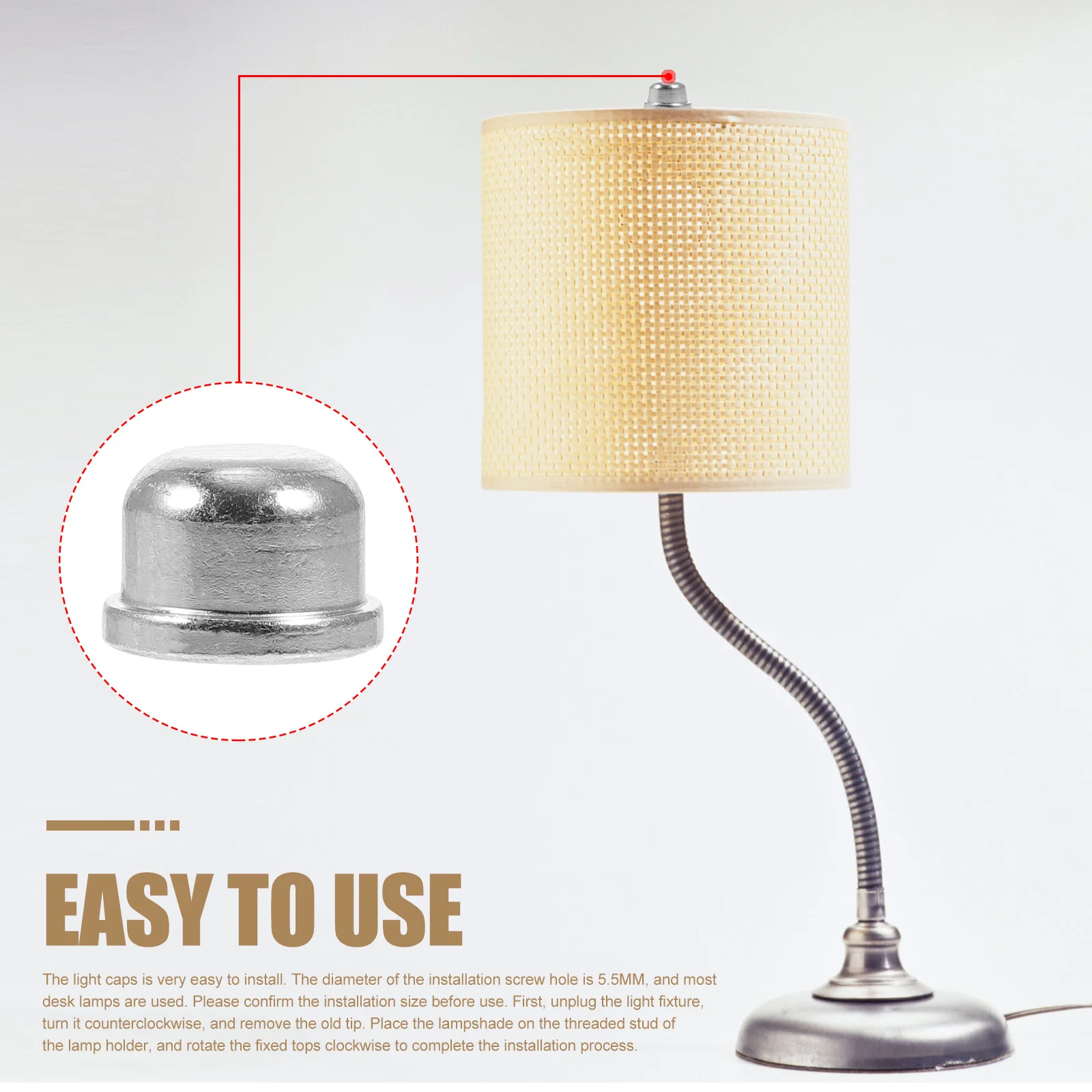 8 قطعة قبعات نهائية مصباح المعادن ضوء المسمار قبعات ل الجدول مصابيح أرضية Diy بها بنفسك ديكور الصلبة مصباح مقبض الديكور استغلال