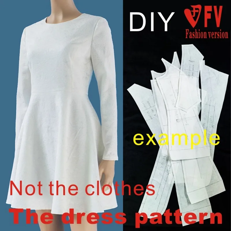 Dresses Sewing Pattern Template Elasticity Shell fabric Cutting drawing Clothing DIY ((Not selling clothes))  BLQ-228