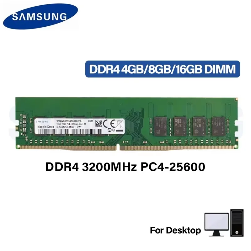 

Samsung Memoria RAM DDR4 8GB 4GB 16GB 3200MHz 2666MHz 2400MHz 2133MHz Desktop RAM 1.2V DIMM PC-21300 25600