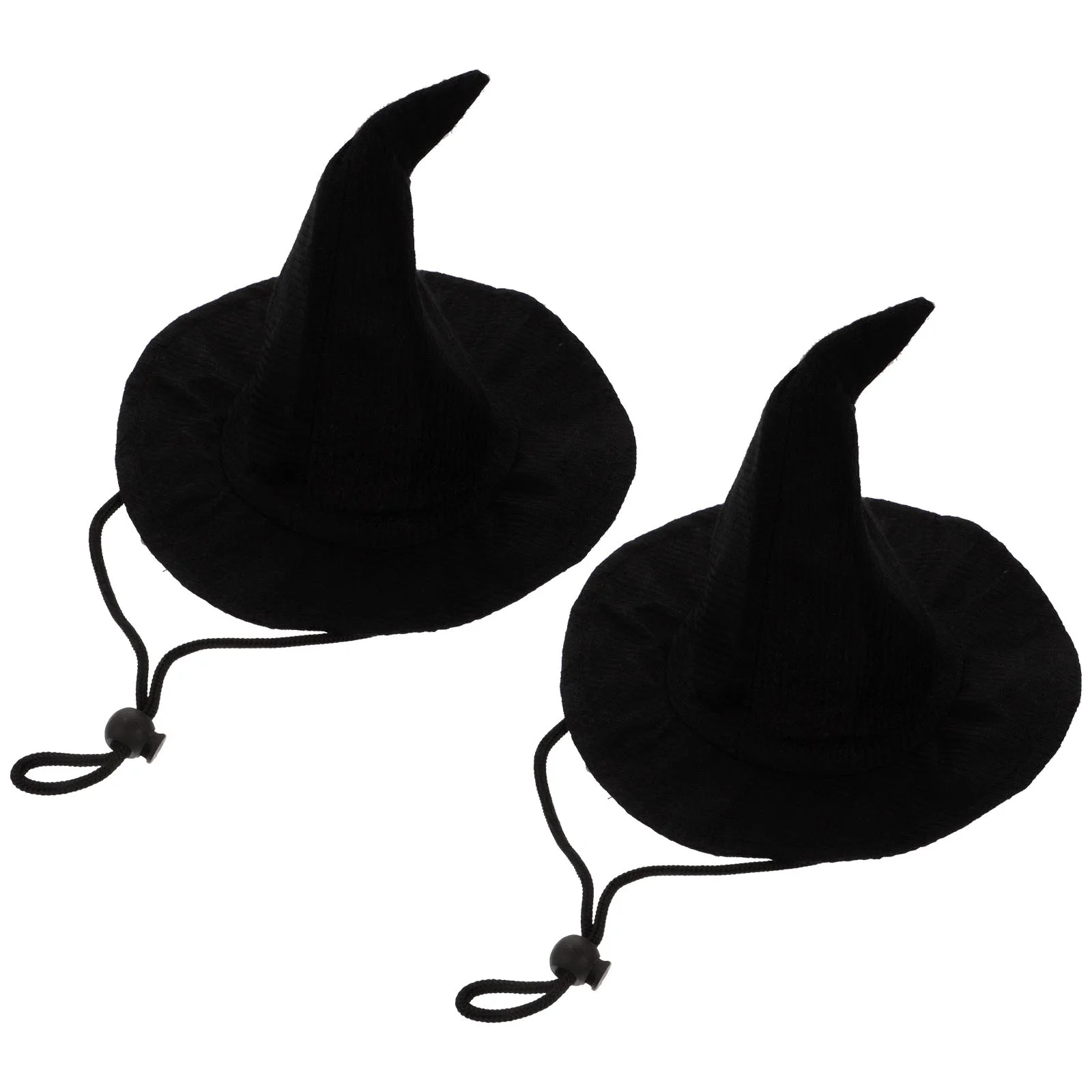 2 Pcs Pet Pointed Hat Witch for Dog Headdress Cat Costume Halloween Caps Adjustable