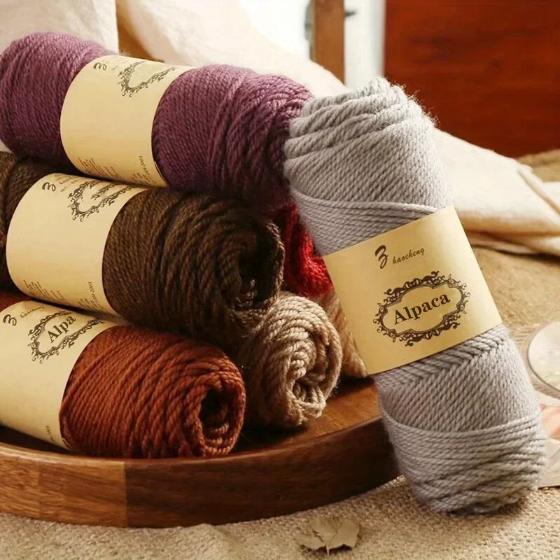 6 pcs Premium Soft & Durable Alpaca Blend Yarn Worsted Weight, Perfect for Knitting Sweaters Assorted Colors