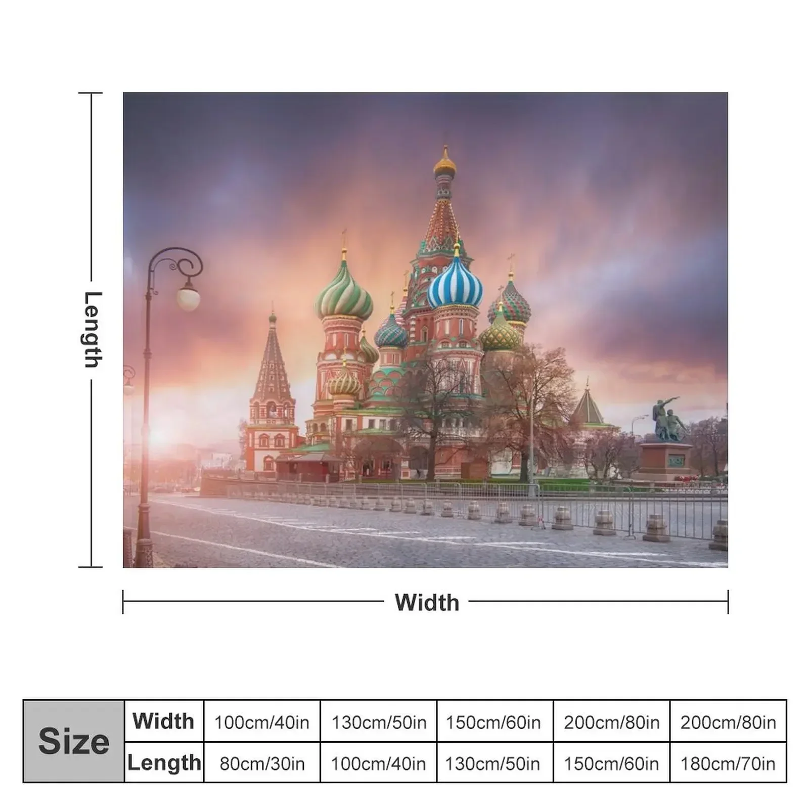 Saint Basil's Cathedral in Moscow, Russia Throw Blanket Soft Beds Blankets For Baby Blankets