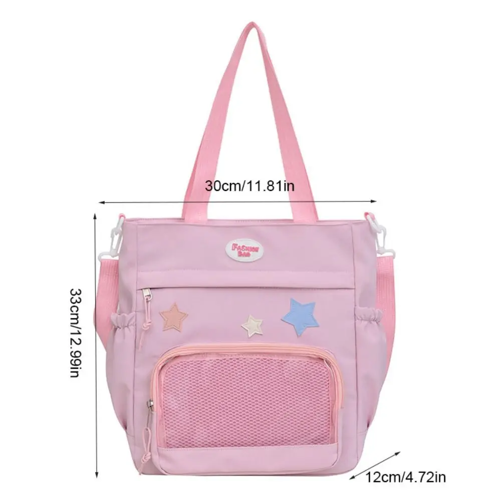 Bolso de mano japonés de gran capacidad para mujer, Bolsa Escolar de nailon, transparente, portátil, con insignia de Itabag de estrella, JK