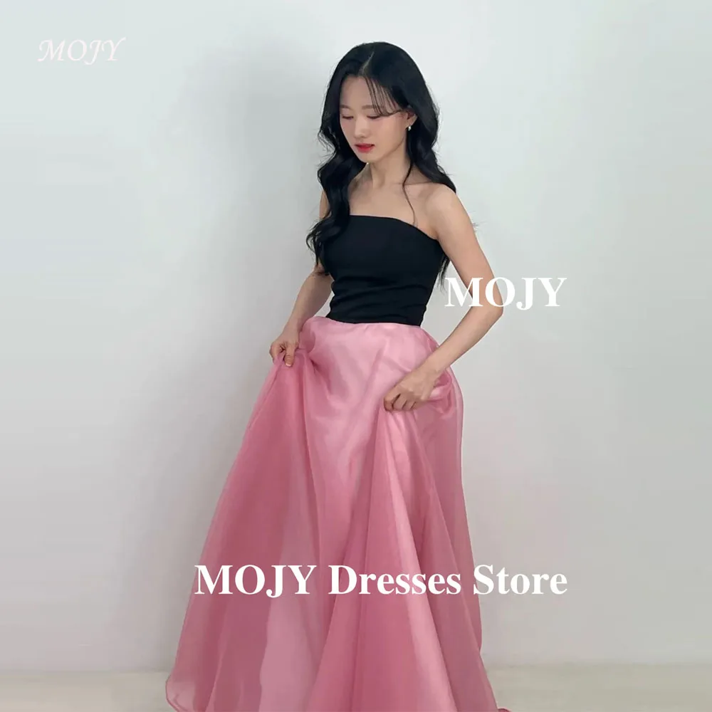 

Mojy Fairy Contrast Evening Party Dresses Korea Photo shoot Customized Silk Organza Skirt Birthday Formal Gowns Wedding Simple
