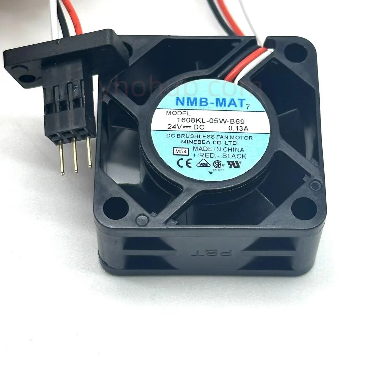 

NMB 1608KL-05W-B69 M54 DC 24V 0.13A 40x40x20mm 3-Wire Server Cooling Fan