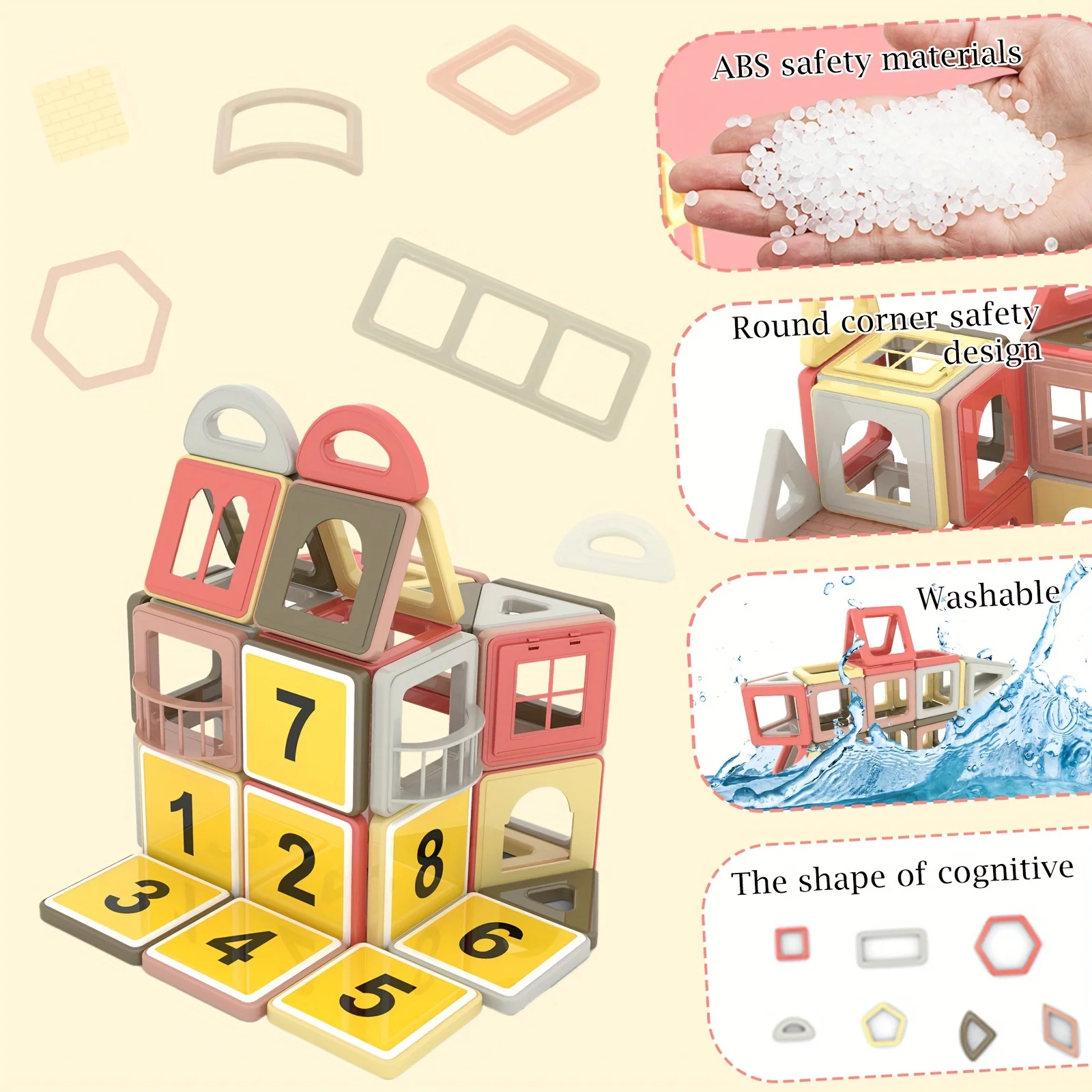 146Pcs Mini Magnetic Building Tiles 3D STEM Magnetic Blocks for Kids Construction Toys Preschool Learning Magnetic Blocks