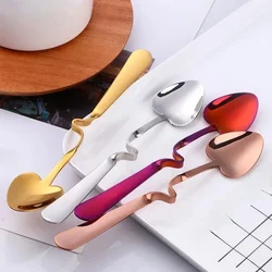 1 Pcs Coffee Spoon Honey Shape Creative Tea Coffee Cup Hanging Spoons Stainless Steel Rose Gold Heart Teaspoon