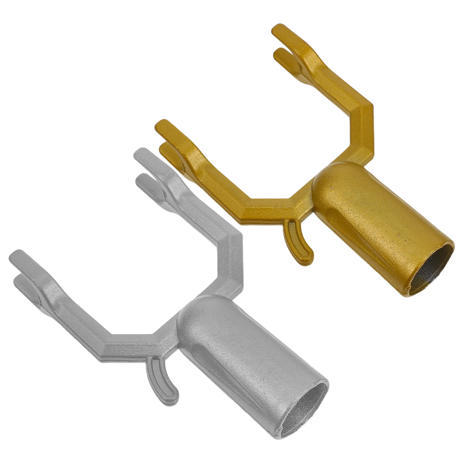 

2 pcs 19mm Aluminum Alloy Clothes Pole Forks Golden Support Closet Reacher Sturdy Material Easy Installation