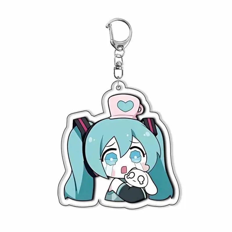 Hatsune Miku Key Buckle Hatsune Miku Project Diva Anime Peripheral Cute Fictitious Idol Student Schoolbag Pen Case Pendant New