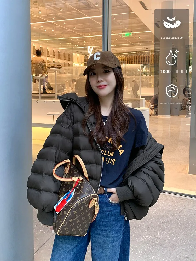 

Женская легкая зимняя куртка Cheeseandkisses с 90% белым утиным пухом, воротником-стойкой, тонким ребристым узором, для повседневной носки