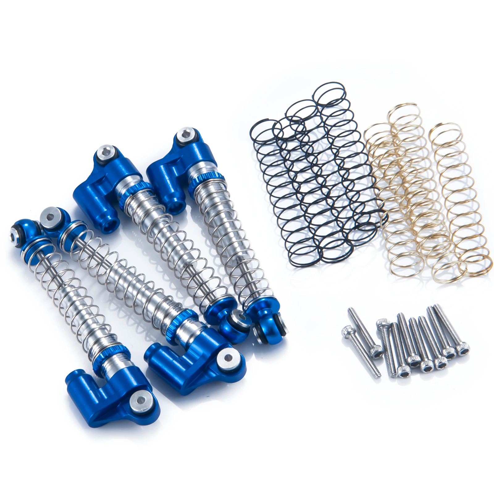 AXSPEED 4 PCS Amortecedor Piggyback Amortecedor com Mola para Axial SCX24 90081 001 002 004 005 006 1/24 RC Crawler Peças de atualização