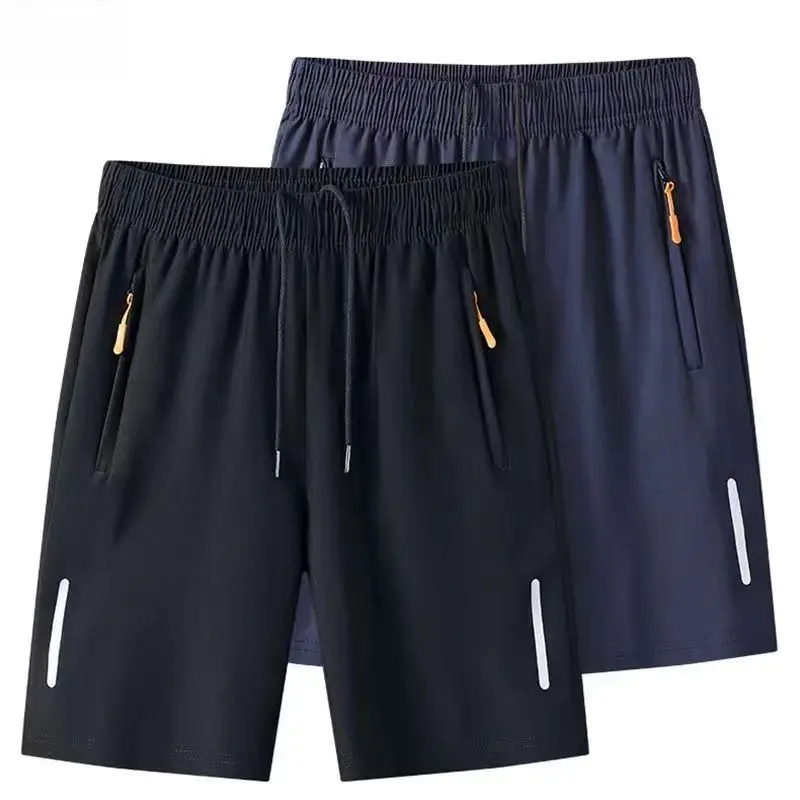 Summer Board Shorts Men Casual Breathable Beach Shorts Jogging Running Sports Gym Fitness Men's Short Pants with Zipper Pockets