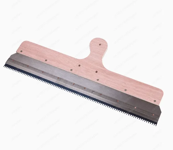 Manual Scraper Holder with 3MM/5MM Teeth and Adapter Cement Self-Leveling Scraper Epoxy Cement Mortar Construction Tool