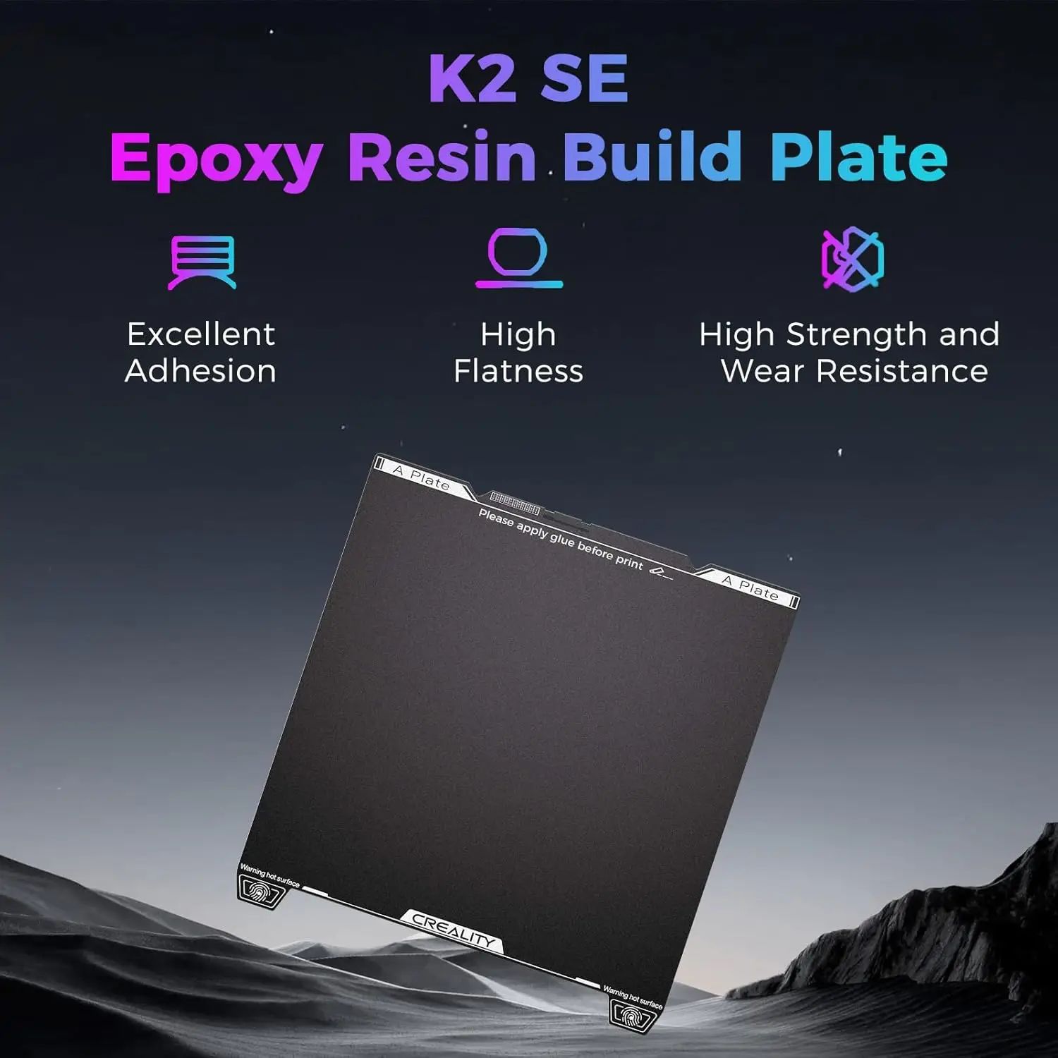 

﻿ Оригинальная текстурированная платформа для 3D-печати Creality K2 SE из эпоксидной смолы, 235x237 мм, с текстурированным покрытием, запчасти для 3D-принтера K2 SE