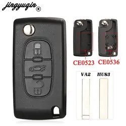 Jingyuqin CE0523/CE0536 Per Citroen C2 C3 C4 Hatch Coupe VTR Berlingo C6 C8 Flip Custodia Chiave A Distanza Borsette Fob VA2 HCA HU83 Lama