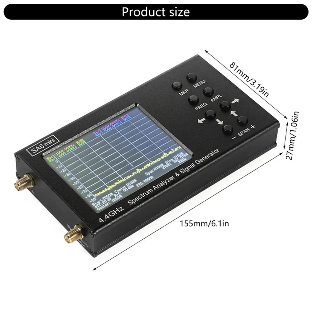 SA6 for Mini For Spectrum Analyzer with 35MHz-4400MHz Frequency Range and 75dB Dynamic Range for Accurate RF Signal Evaluation