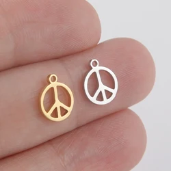 Hippie Style Peace Sign Pendant Peace Symbol Jewelry Stainless Steel 1960s Party Accessory Necklace for Men Women