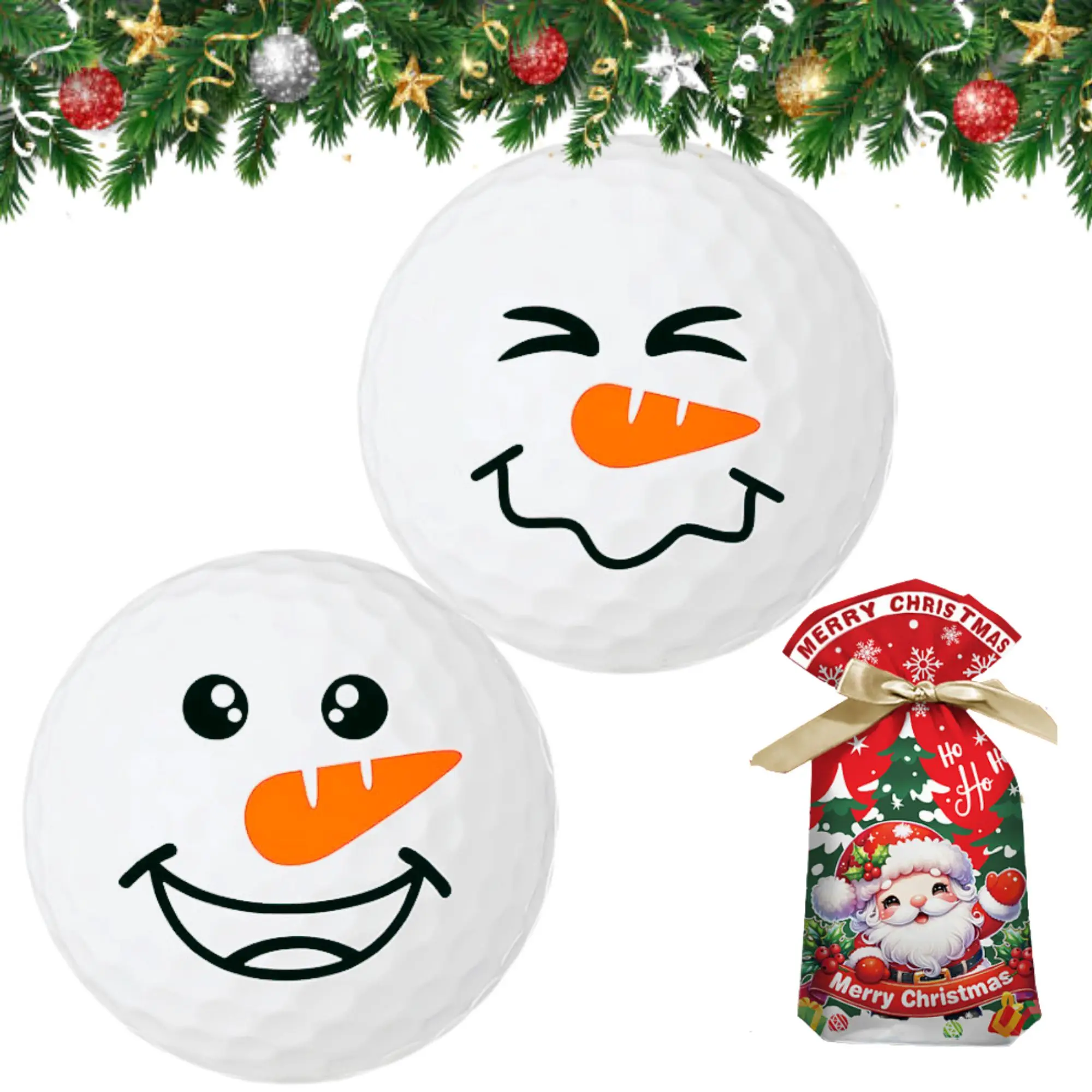 

Christmas Golf Gifts |Syhood 2 count Christmas Snowman Golf Balls Funny Golf Ball Gifts Cute Golf Ball Home Decorations Gift