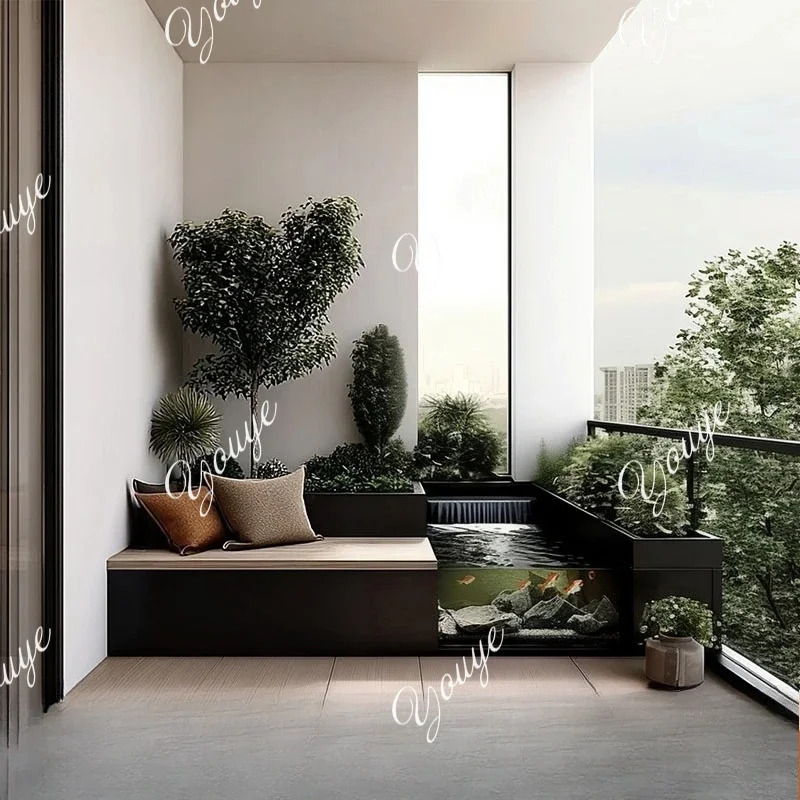 Q Stainless steel circulating water, fish pond, courtyard seat, flower box, outdoor balcony, fish tank, terrace, water feature