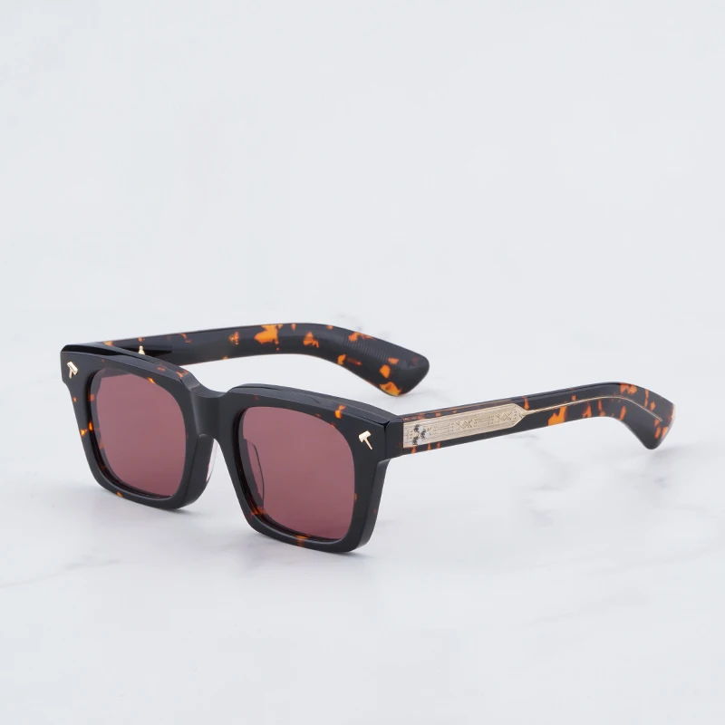 Классический роскошный дизайн, солнцезащитные очки Квентина Черепаха для мужчин, уличная мода, высокое качество, 8,0 мм, квадратные ацетатные солнечные очки, мужские