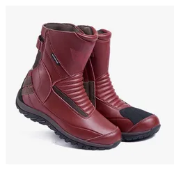 Waterproof Women's Motorcycle Boots DUHAN Breathable Microfiber Leather Shoes Moto Biker Motocross Men Boots Rubber Outsole