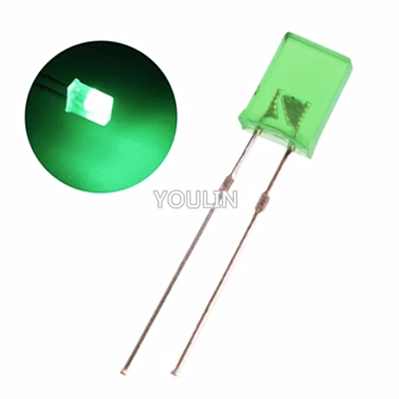 1000PCS/LOT 2*5*7MM Square LED Kit Transparent Light-Emitting Diode Kit 257 LED Diode Red Yellow Green Blue White 5 Colors