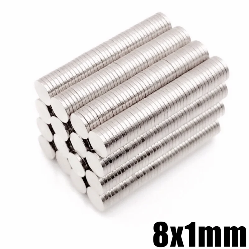 10/20/50/100PCS 8x1mm Super Powerful Round Neodymium Iron Boron Magnet N35 Rare Earth Magnet 8 * 1mm