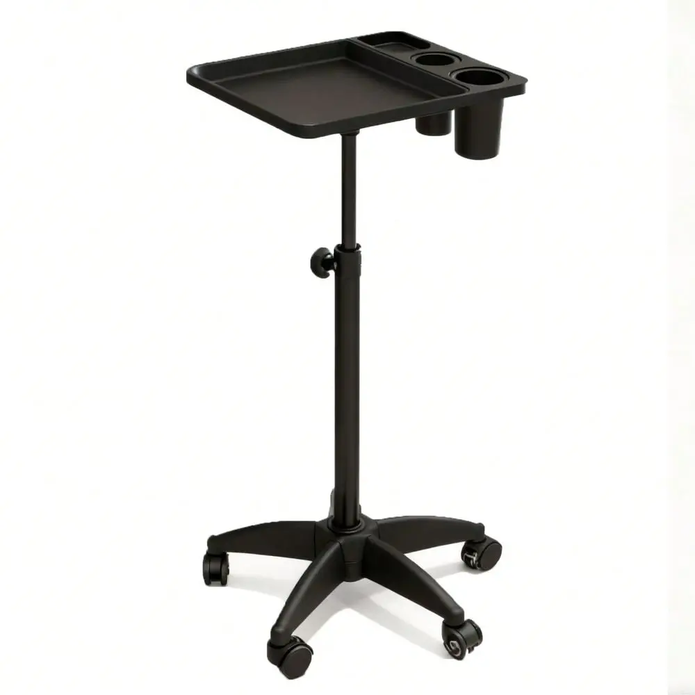 

Tray Cart With Storage Platform, Aluminum Tattoo Tray With Wheels Trolley Adjustable Height, Salon Tray Equipment Service Instr
