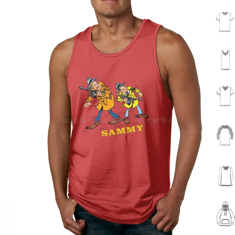 Sammy With Red Background Tank Tops Vest Sleeveless Retro Vintage Nostalgic 60 70 80 Comic Cartoon French France Belgium