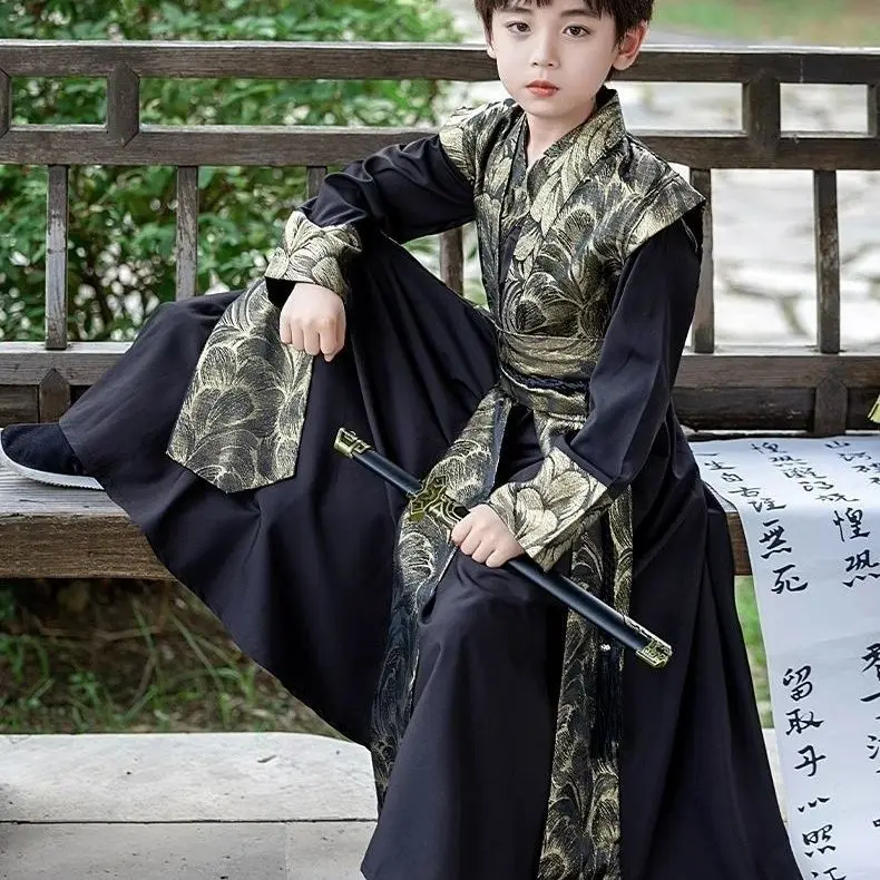 

‌ Китайский костюм ханьфу для мальчиков — красивая униформа Feiyu, праздничная одежда, культурная одежда, детское платье для ролевых игр