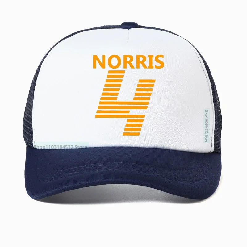 Lando Norris 남녀공용 야구 모자, 야외 맞춤형 포뮬러 1 모자, 여름 스포츠 메쉬 통기성 트럭 운전사 레이싱 모자