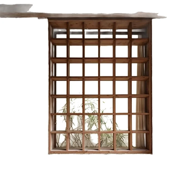 نافذة الدردار القديمة وابي ويند B & B عتيقة قابلة للطي على اليسار واليمين لتزيين متجر شاي الحليب #1