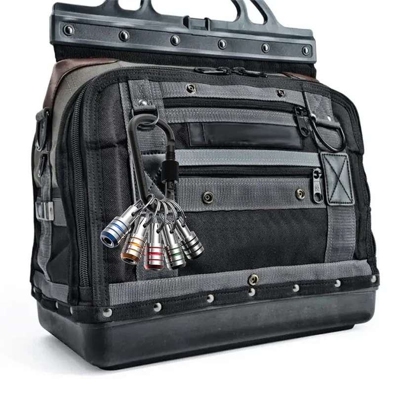 ตัวยึดบิตพวงกุญแจ5ชิ้น1/4ก้านหกเหลี่ยม Mata Bor พวงกุญแจรวดเร็วเปลี่ยนอะแดปเตอร์สกรูเจาะ