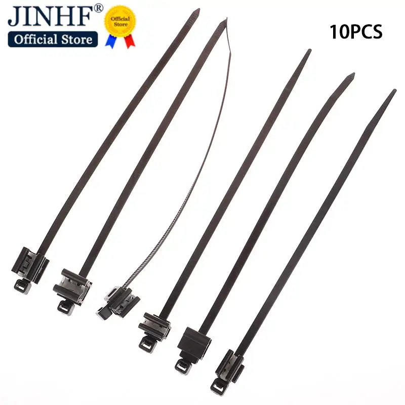 10pcs 5x200mm Car Sheet Metal Cable Tie Pipe Line Fixing Edge Vehicle Sunroof Car Window Plastic Zip Tie Wire Harness Steel Clip