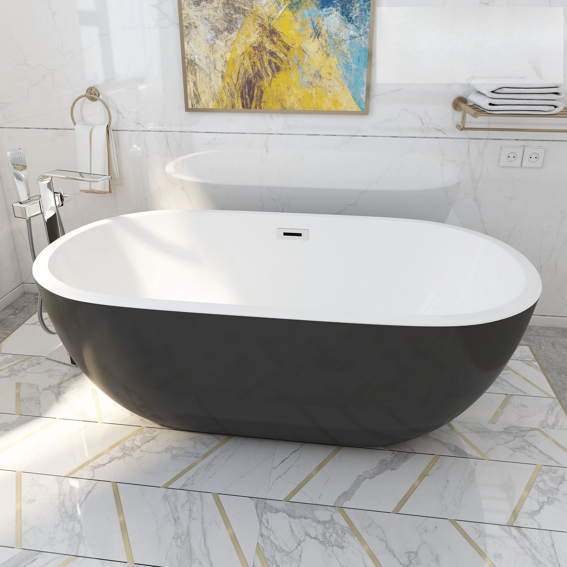 

Homestay oval acrylic independent bathtub