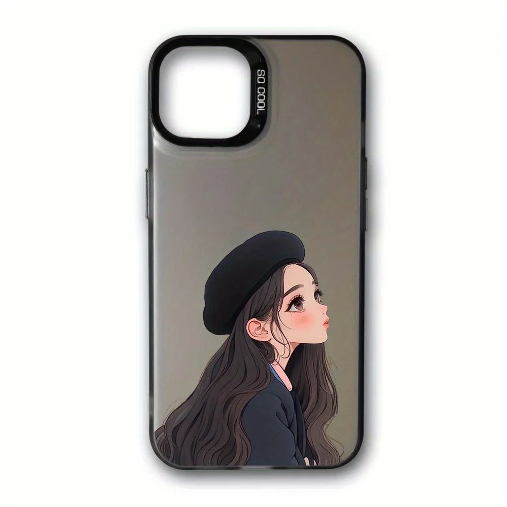 فتاة مع حافظة هاتف جانبية لهاتف آيفون 17 16 15 14 13 12 11 Pro/ Max/Plus غطاء خلفي مقاوم للصدمات مضاد للبصمة #4