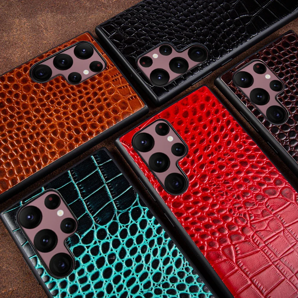 Handmade Genuine Leather Case for Samsung Galaxy S26 S25FE S24Ultra S23 S22 S20 Plus S21FE A53 A72 A71 Phone Cover Back Shell