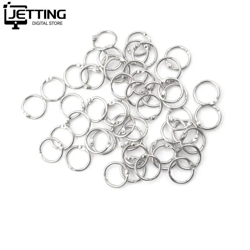 50Pcs/lot Staple Book Binder 20mm Outer Diameter Loose Leaf Ring Keychain Circlip Ring