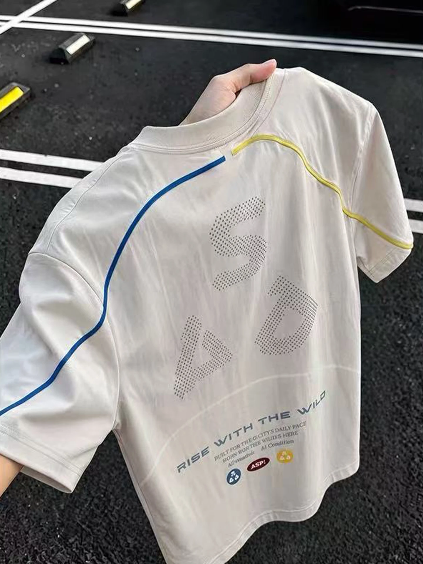 Hasselblad Line Men's Short Sleeve T-Shirt Breathable Quick Dry Lightweight Summer Outdoor Cycling Badminton Sportswear