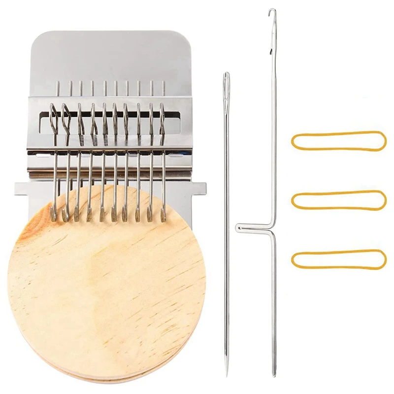 Darning Loom Weave Tool, 10 Hooks Small Weaving Loom Kit For Beginners Mending Jeans, Repair Holes, DIY Weaving Arts